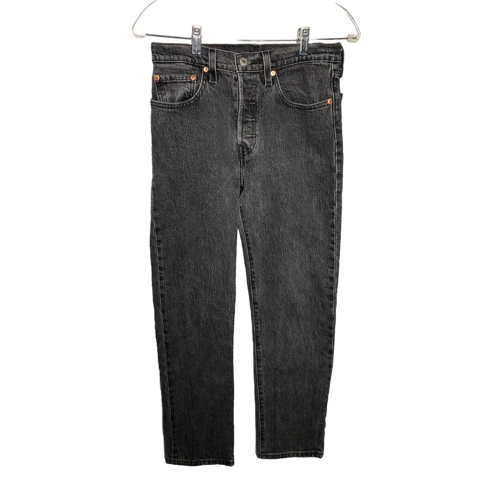 Levi's Premium 501 Women's Jeans Size 28‎ Black Wash Button Fly Straight Fit